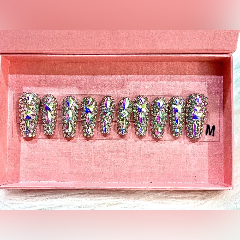 Press on Nails Custom handmade acrylic/gel full crystal - Picture 6 of 11
